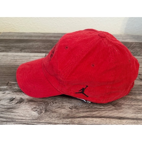 Air Jordan Corduroy Hat Red Jumpman Logo Retro Y2K Adjustable Streetwear - Picture 2 of 7